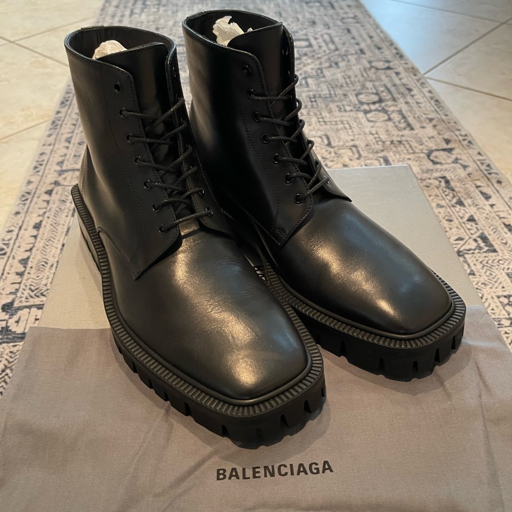 Balenciaga Black leather Outdoor Rim Boot *Like New, Worn 1x